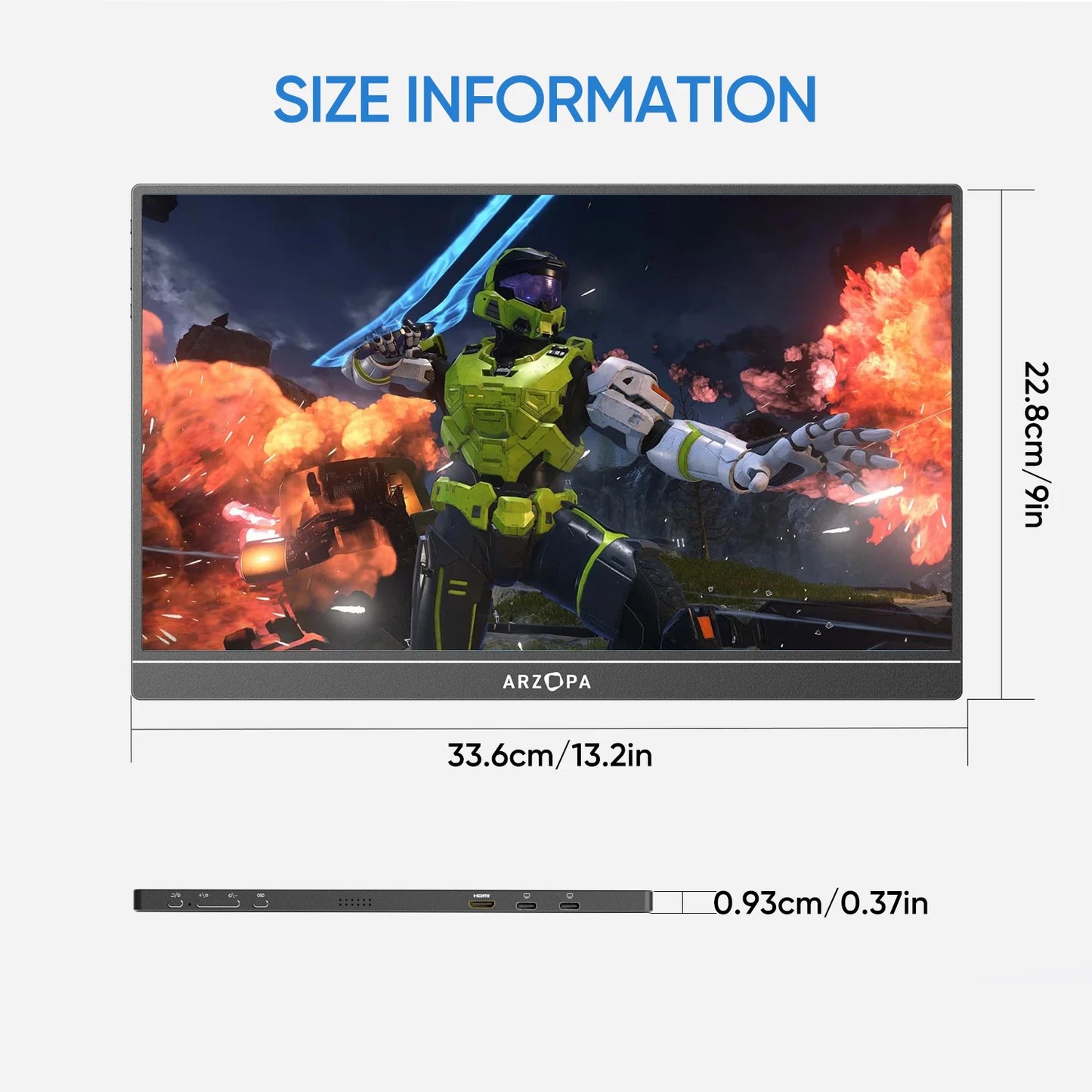 Arzopa Portable Gaming Monitor 144Hz 1080p Switch PS5 Xbox