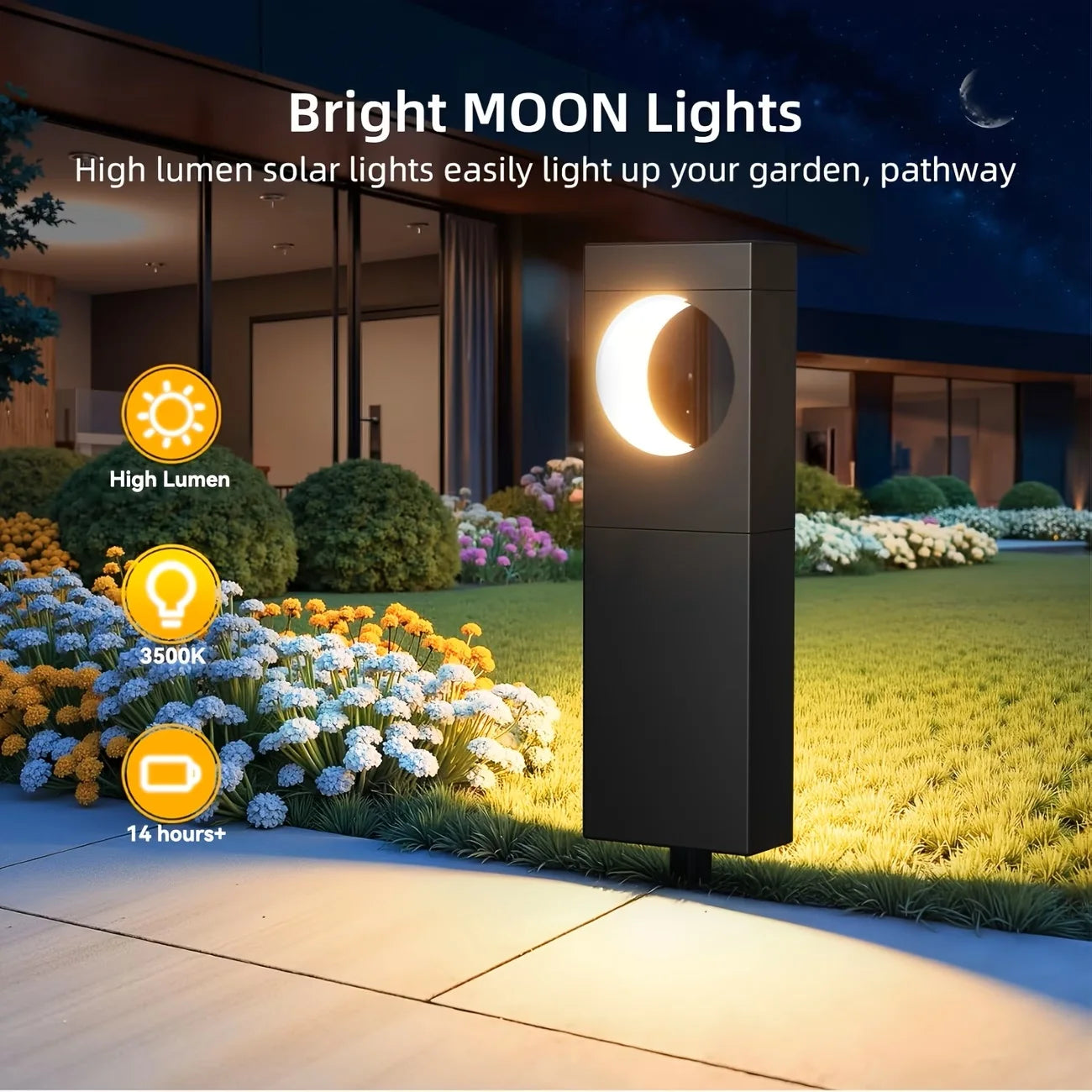 Solar Pathway Lights Outdoor Waterproof LED Garden Auto On Off