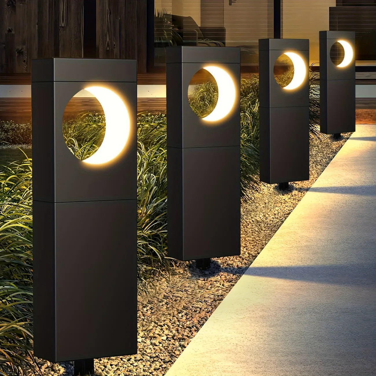 Solar Pathway Lights Outdoor Waterproof LED Garden Auto On Off