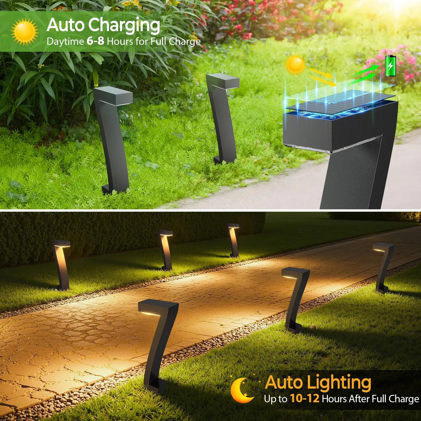 Led Solar Pathway Lights Outdoor IP65 Waterproof Garden Yard Driveway