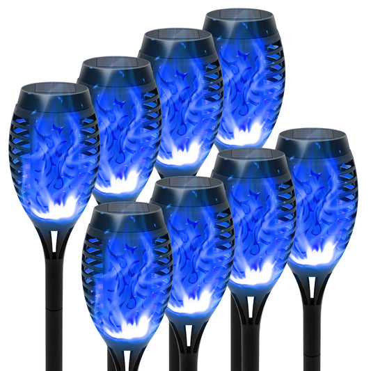 Solar Torch Lights Outdoor Eight Pack Flickering Flame Garden Decor