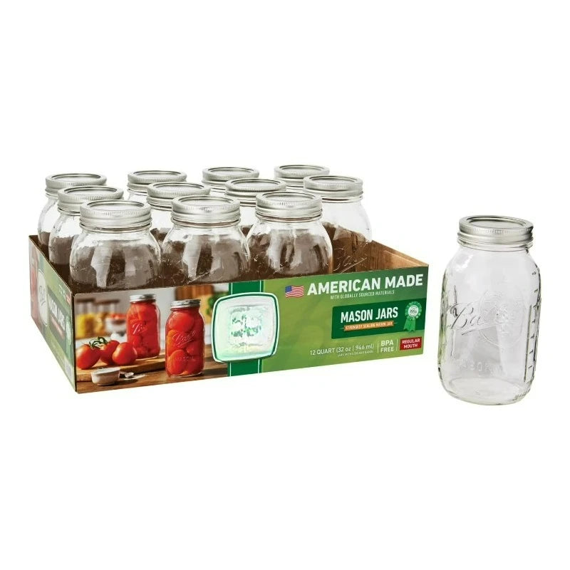 Regular Mouth Mason Jars With Lids And Rings Pack Of Twelve