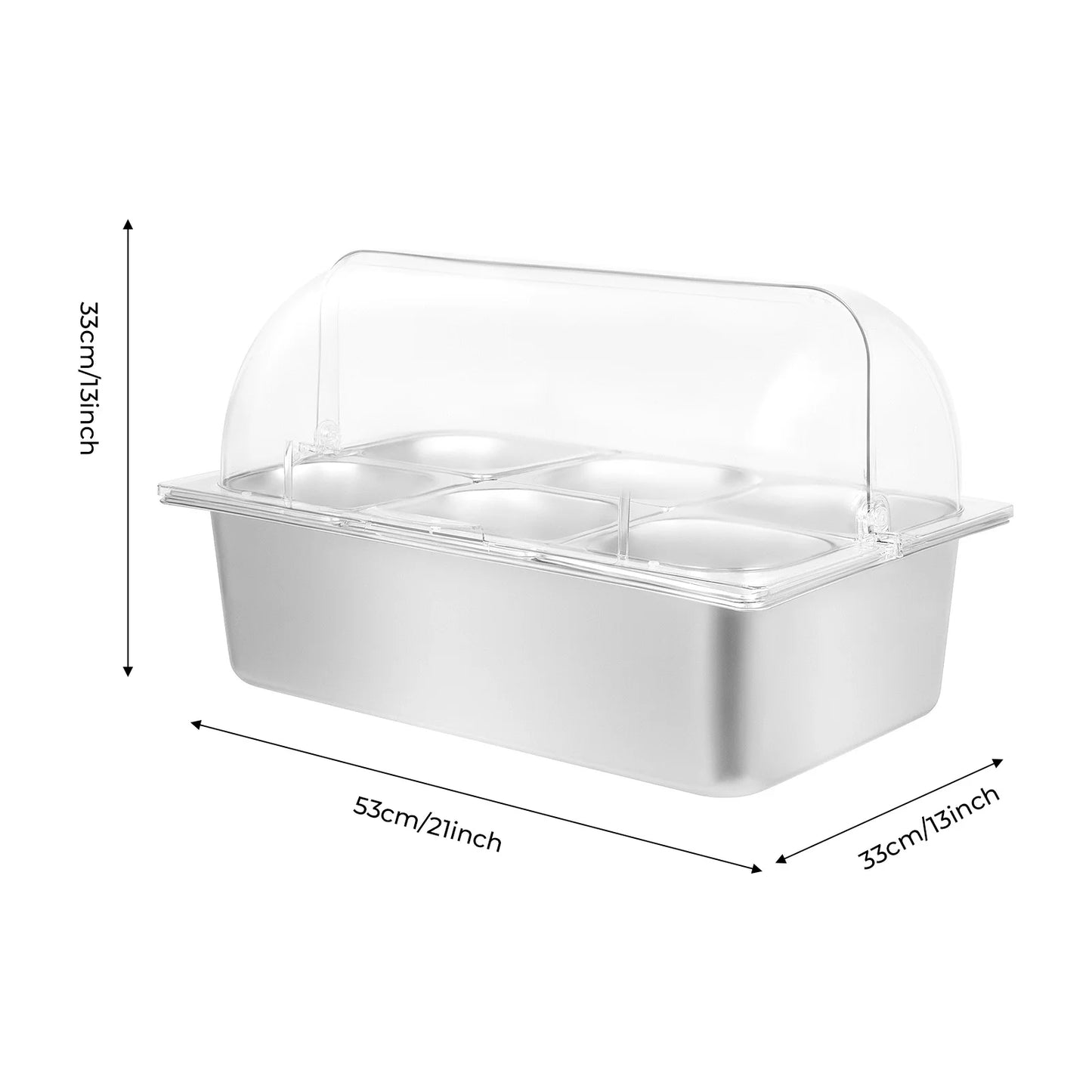 Bymaocar Six Pans Countertop Condiment Dispenser Salad Dressing Tray