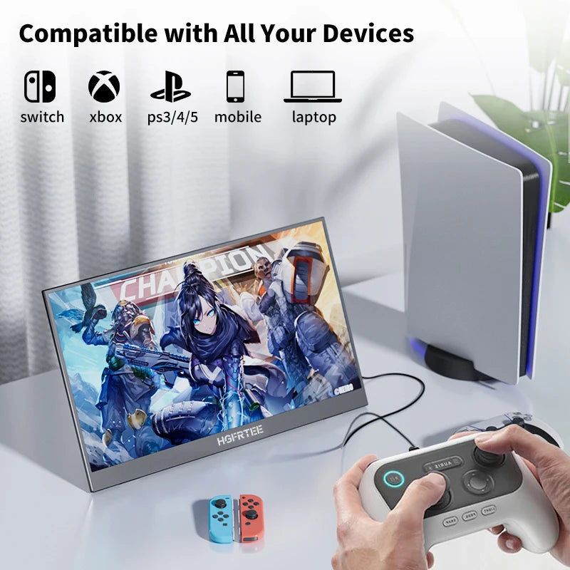 HGFRTEE Portable Monitor FHD IPS External Display for Laptops