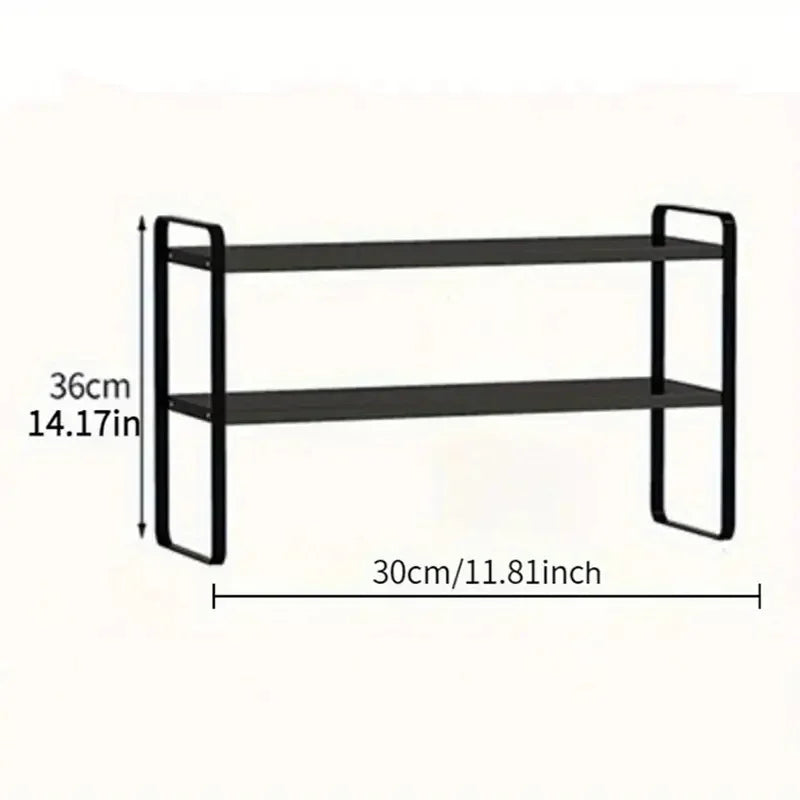 LUSQI 2 Tier Desk Shelf Storage Rack For Home Office