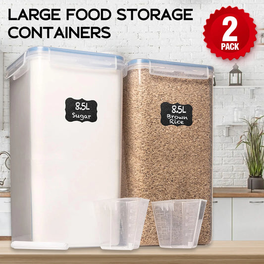 Airtight Food Storage Containers 2 Pack Pantry Organization Flour Sugar