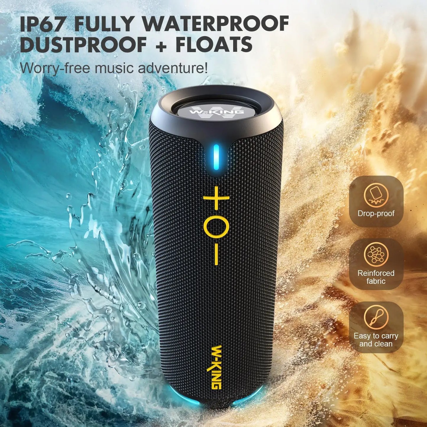 W-King D320 40W Portable Speaker IP67 Waterproof Bluetooth