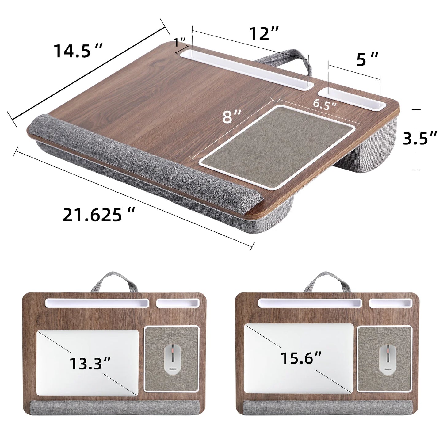 MUMUCC Laptop Desk With Anti Slip And Embedded Mouse Pad