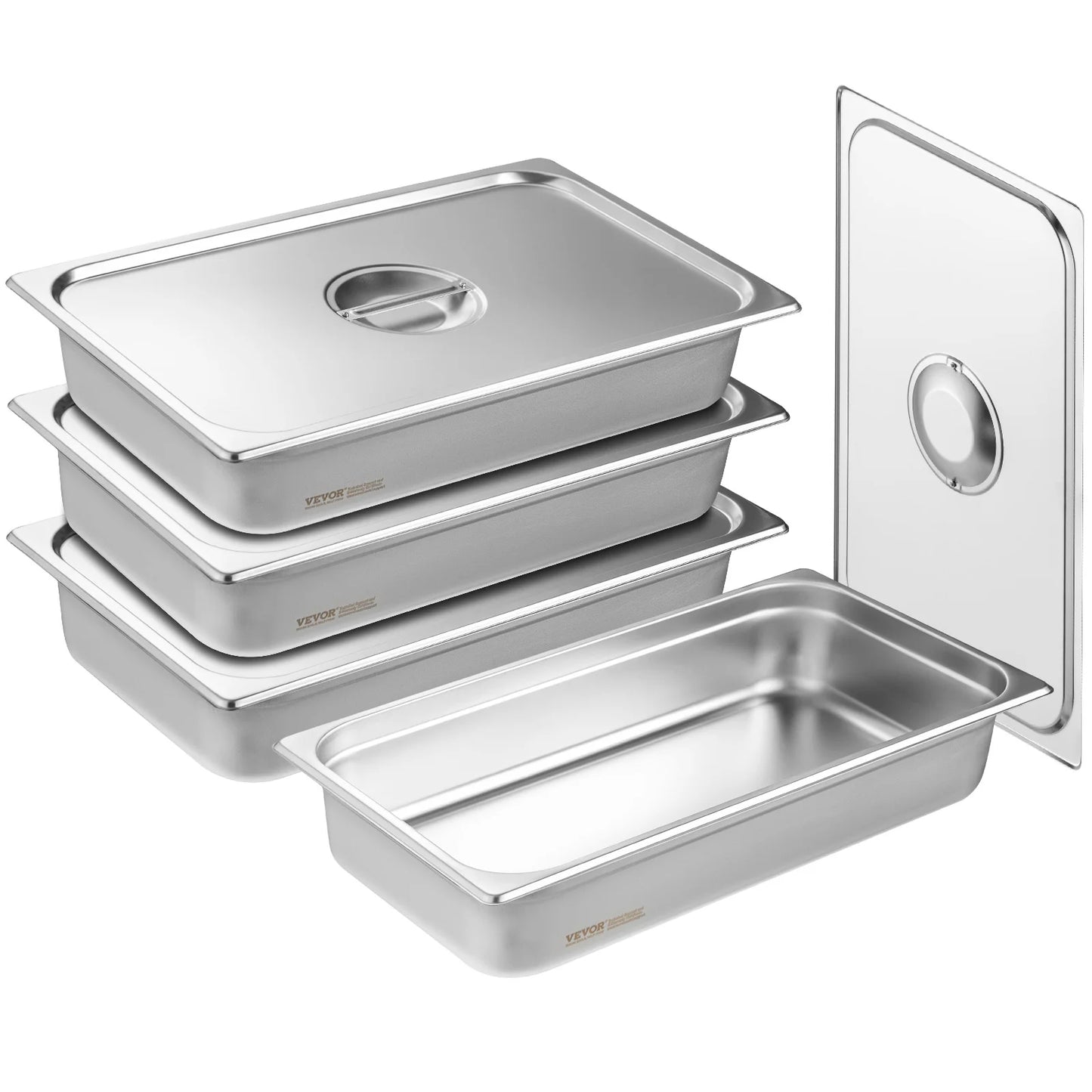 Succebuy Stainless Steel Anti Jam Steam Table Pan With Lid 4 Pack Commercial