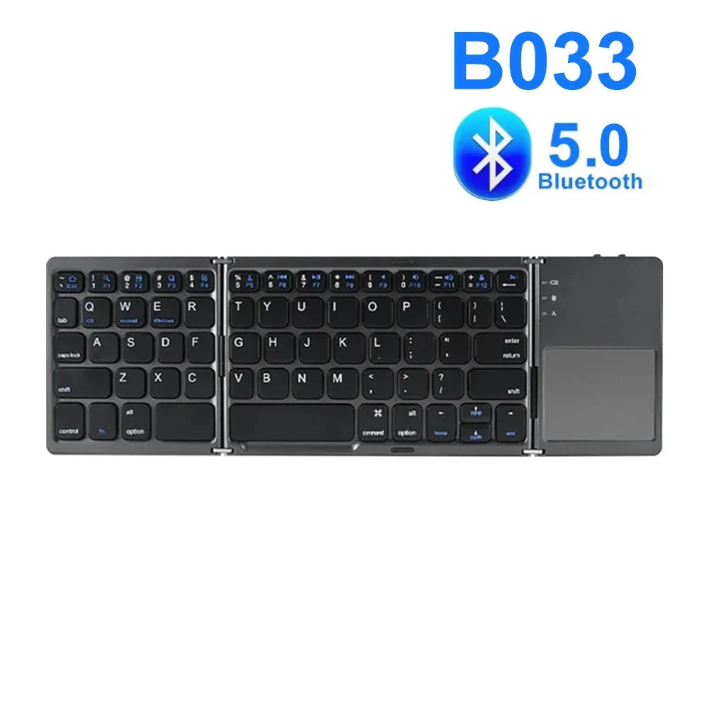 Kebidumei Tri-Fold Bluetooth Keyboard With Touchpad For Windows Android