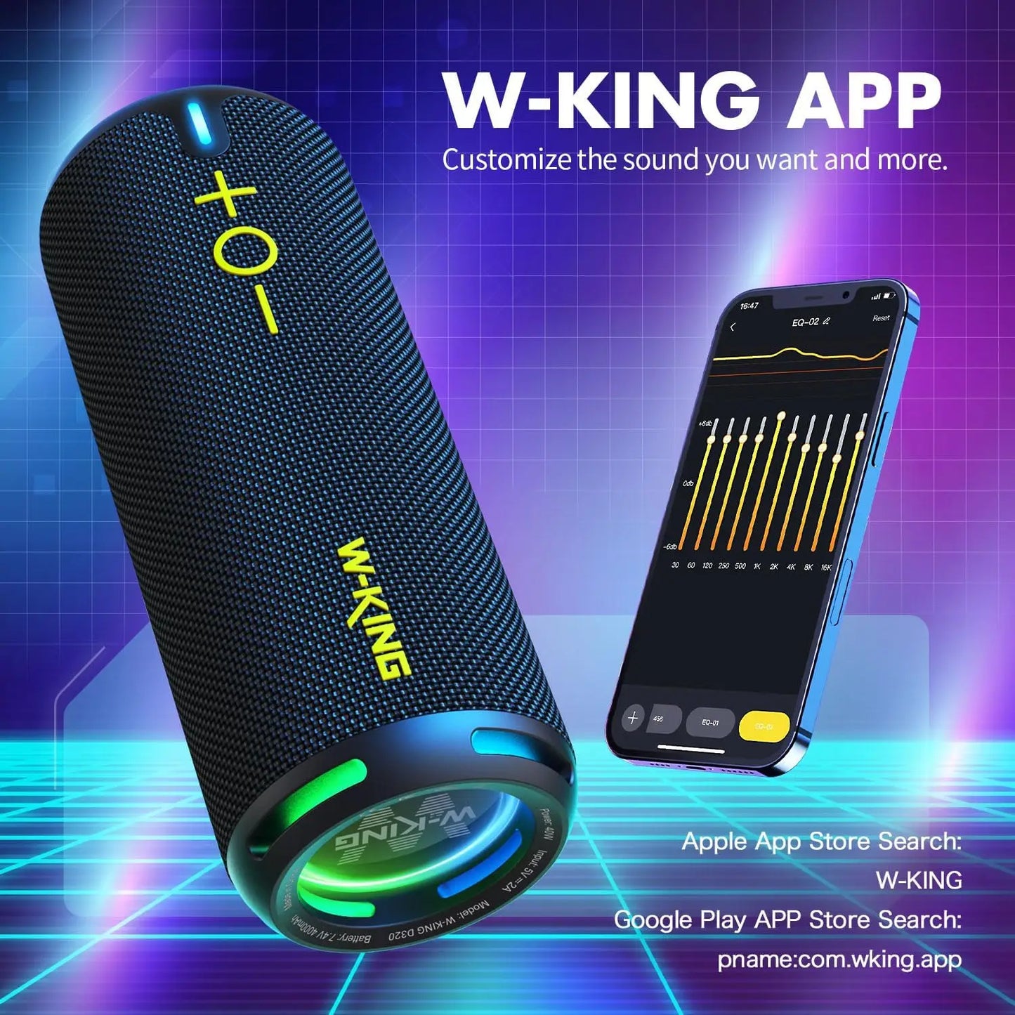 W-King D320 40W Portable Speaker IP67 Waterproof Bluetooth