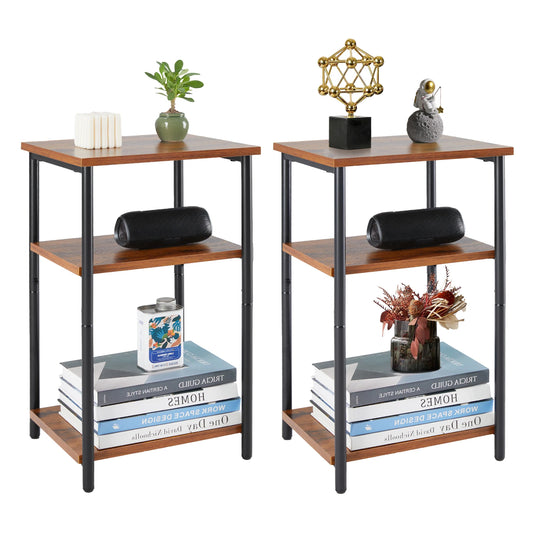 JHK 2 To 3 Tier End Table Side Tables With Adjustable Feet