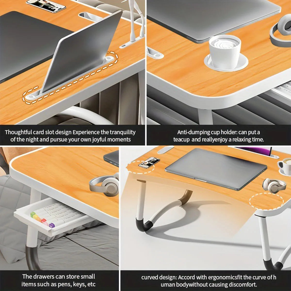 COBASPORT Portable Laptop Desk With USB Light And Fan