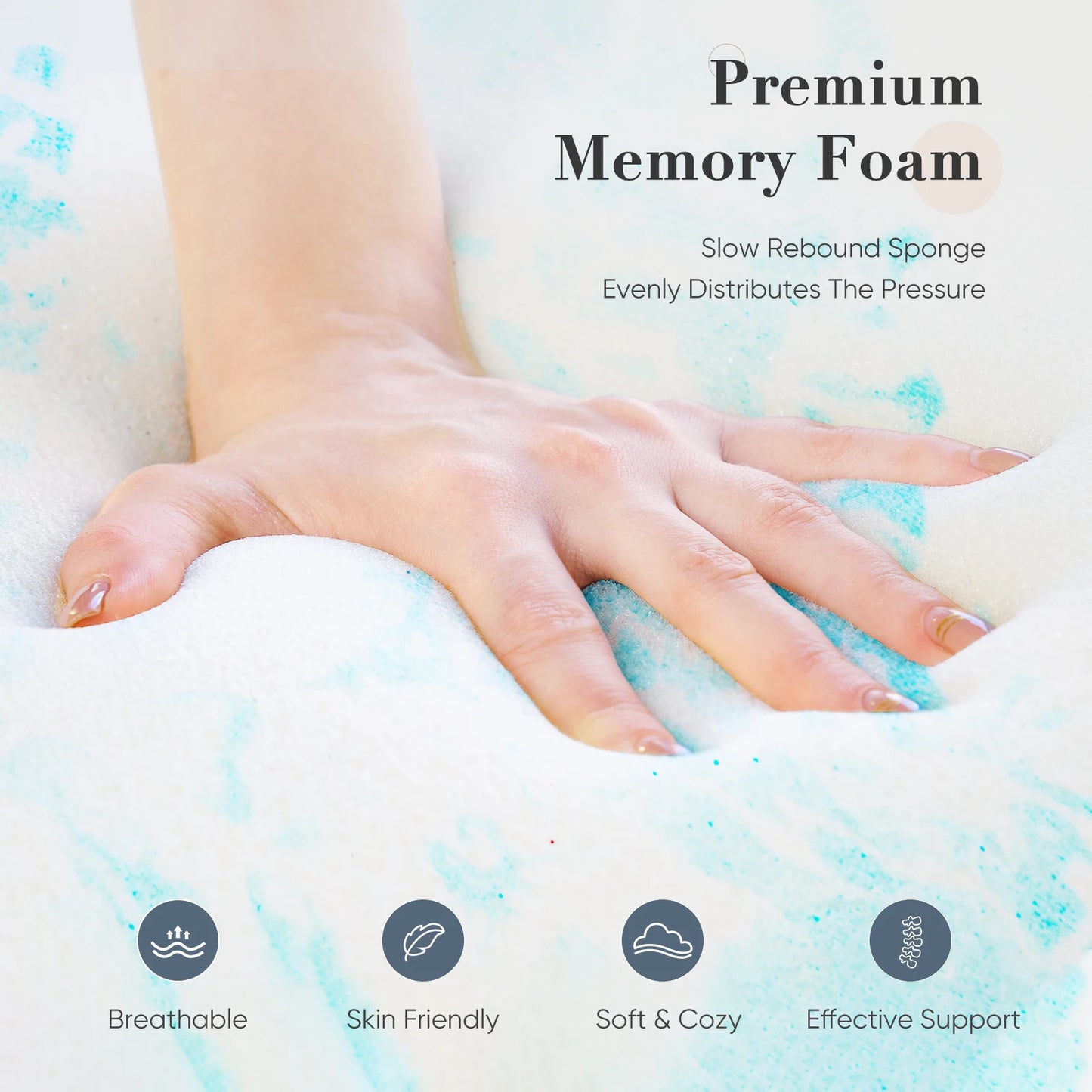 JHK Gel Memory Foam Cooling Mattress Topper For Bedroom Comfort