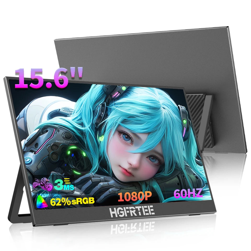 HGFRTEE Portable Monitor FHD IPS External Display for Laptops