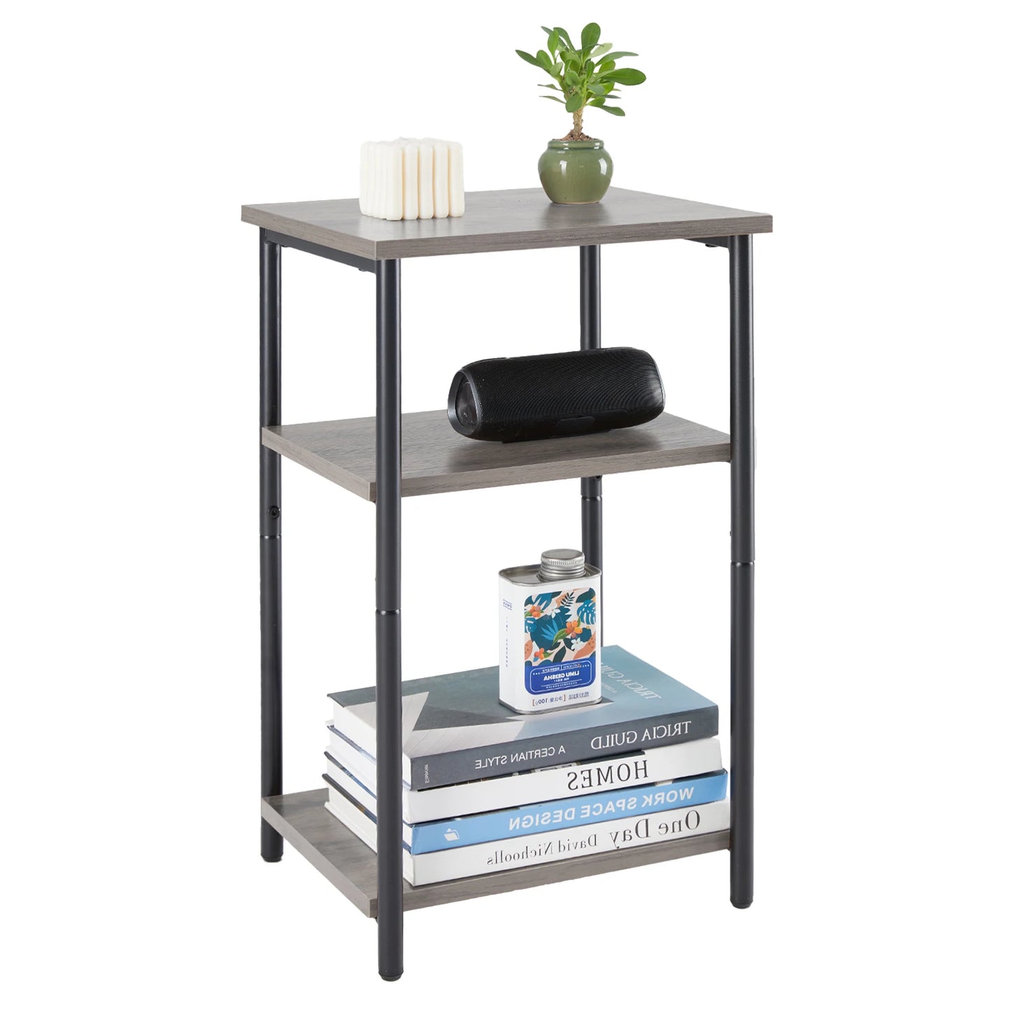 JHK 2 To 3 Tier End Table Side Tables With Adjustable Feet