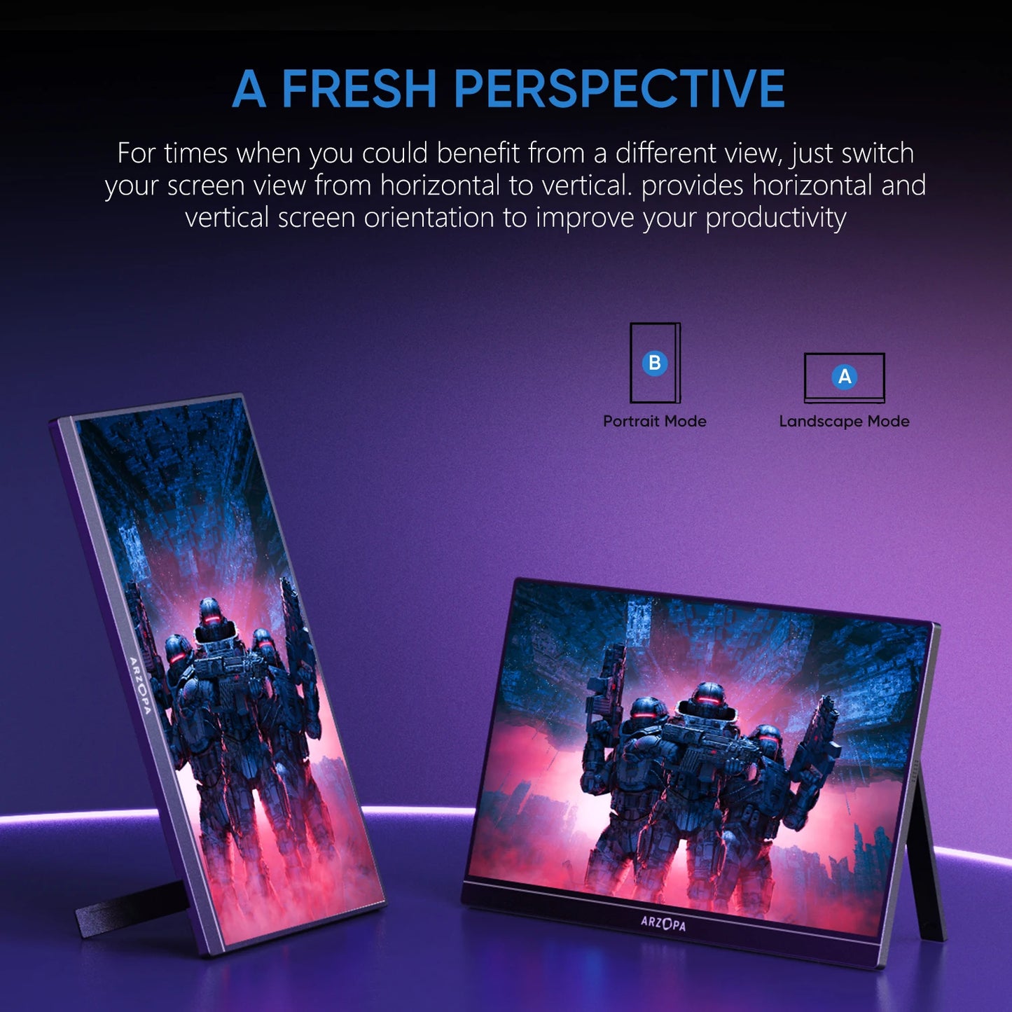 Arzopa Portable Gaming Monitor 144Hz 1080p Switch PS5 Xbox