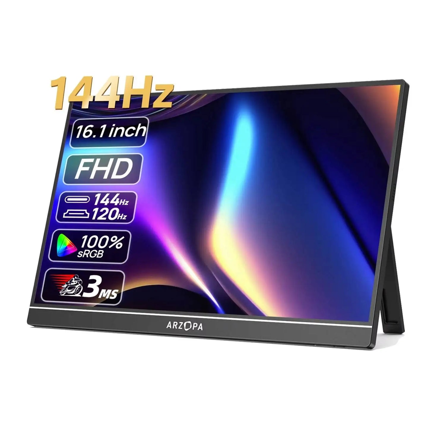 Arzopa Portable Gaming Monitor 144Hz 1080p Switch PS5 Xbox