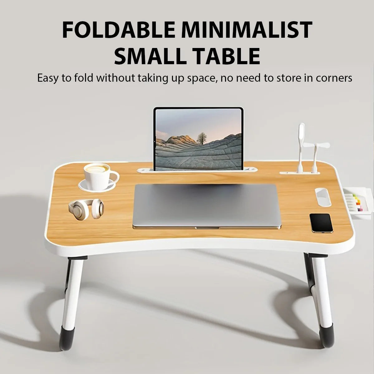 COBASPORT Portable Laptop Desk With USB Light And Fan