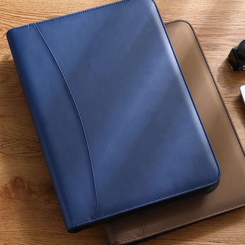 Multifunction Meeting Folder PU Leather Organizer for Business